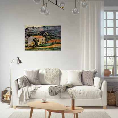 Houses in Provence, near Gardanne - Paul Cézanne Brushed Aluminum Print - 70x100 cm / 28x40 inches | Paul Cézanne Aluminum Print | Paul Cézanne Prints