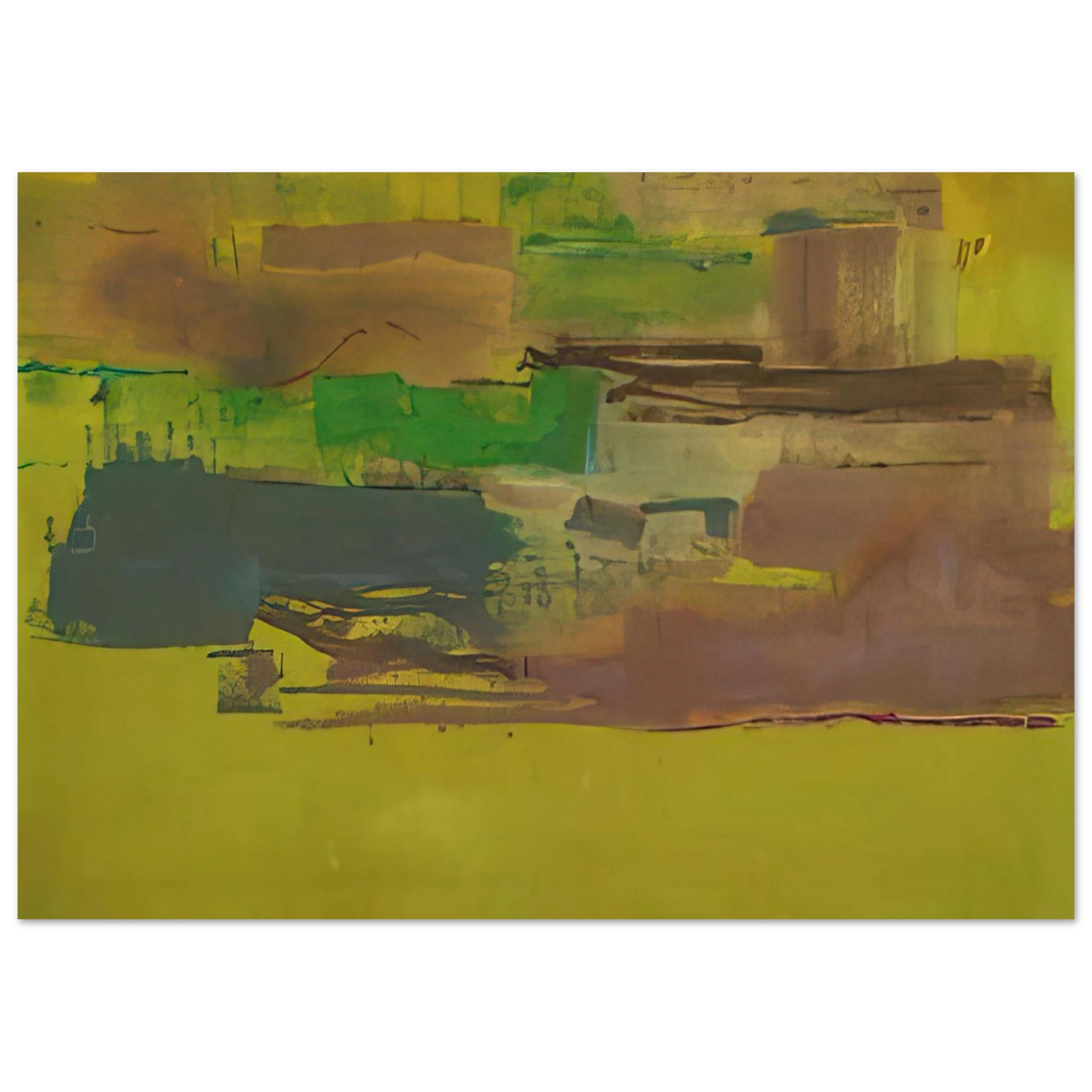 Helen Frankenthaler - August Deep - 1978 Wall art - A3 (29.7 x 42  cm) - Premium Wooden Framed Poster With Fine Art Paper-canvas - Black frame