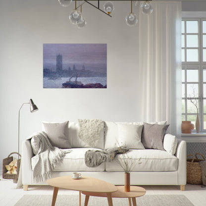 Houses of Parliament, Early Evening - Childe Hassam Brushed Aluminum Print - 70x100 cm / 28x40 inches | Childe Hassam Aluminum Print | Childe Hassam Prints
