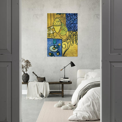 INTERIOR IN YELLOW 1946 - Henri Matisse Brushed Aluminum Print - 70x100 cm / 28x40 inches | Henri Matisse Aluminum Print | Henri Matisse Prints