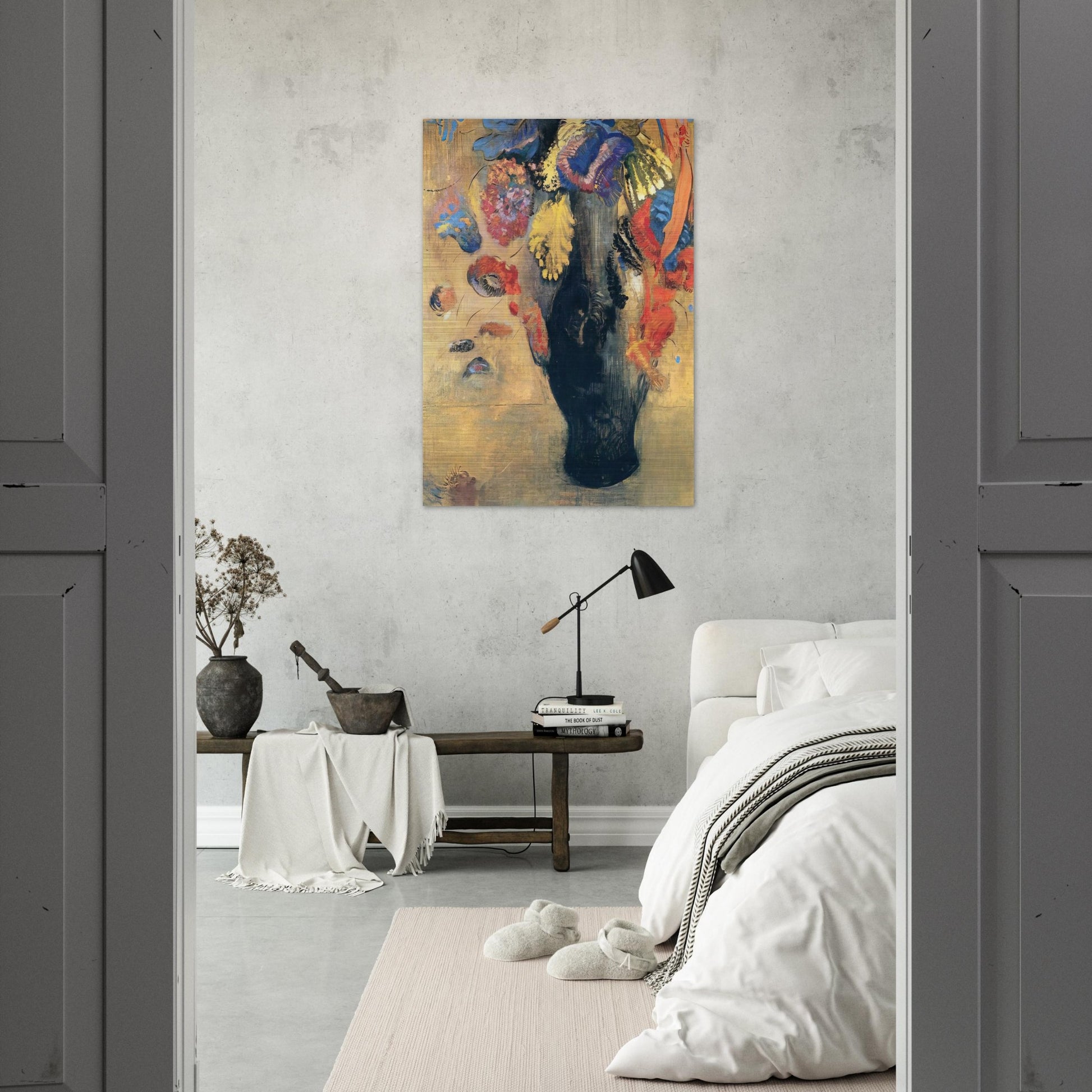 FLOWERS - Odilon Redon Brushed Aluminum Print - 70x100 cm / 28x40 inches | Odilon Redon Aluminum Print | Odilon Redon Prints