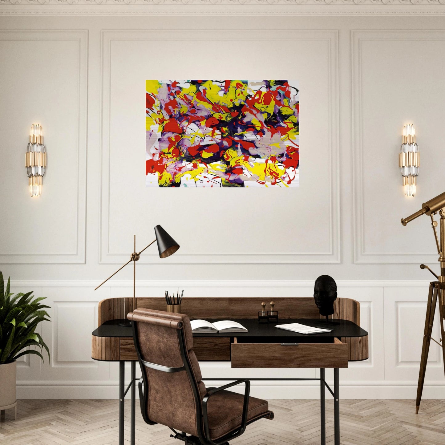 Untitled  SFP94-69  SFF 1743  - Sam Francis Brushed Aluminum Print - 70x100 cm / 28x40 inches | Sam Francis Aluminum Print | Sam Francis Prints
