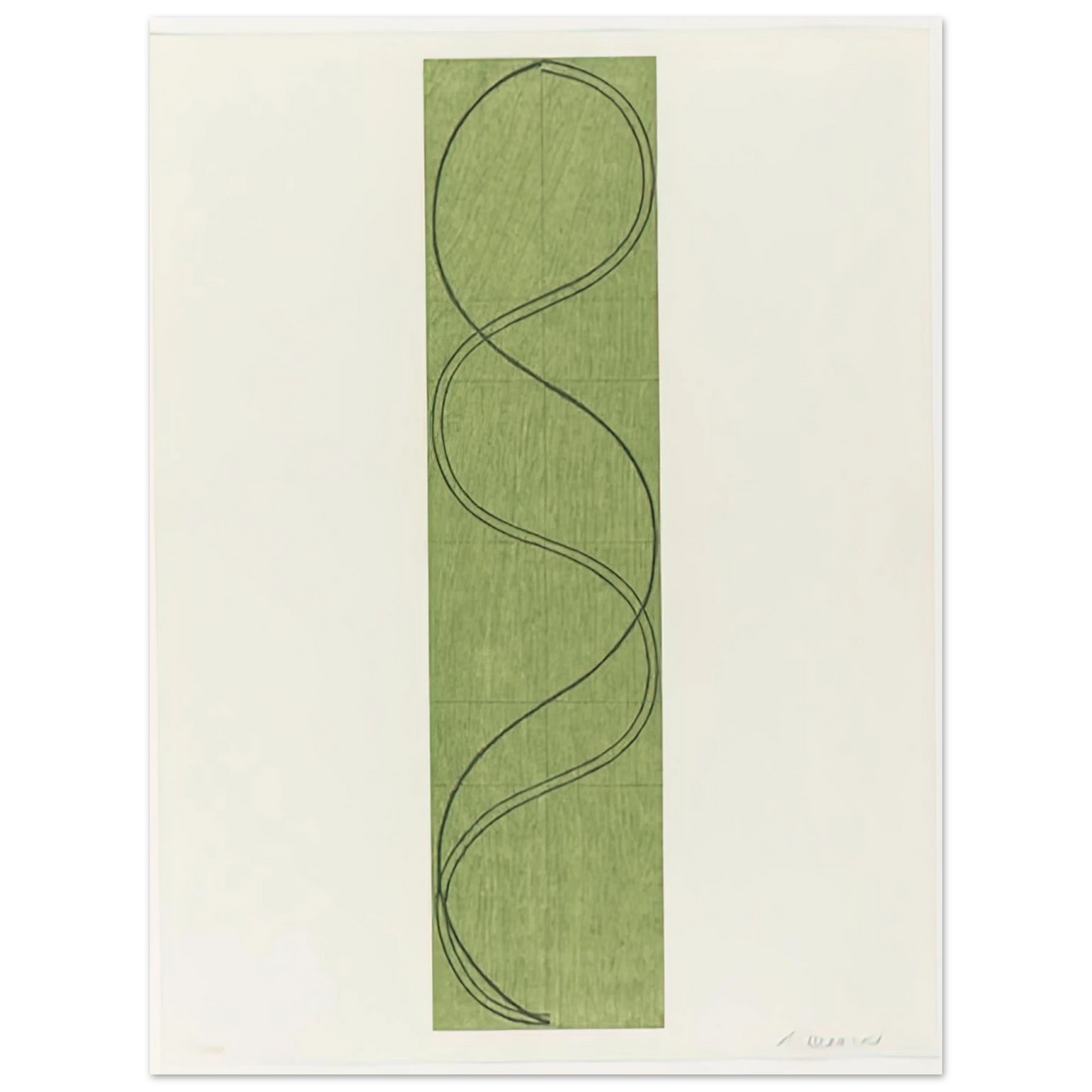 Robert Mangold - GREEN COLUMN FIGURE 2003  75x100 cm / 30x40inches Fine Art Poster