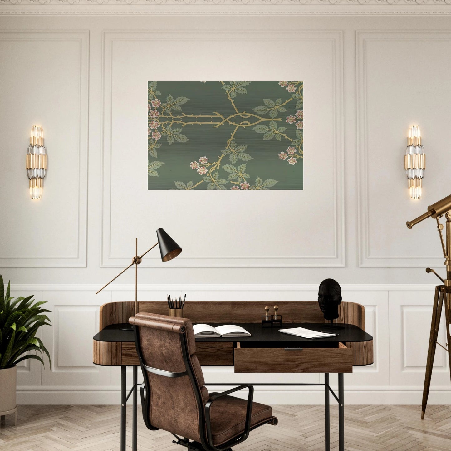 WALLPAPER BLACKBERRY PATTERN 388 1917 - William Morris Brushed Aluminum Print - 70x100 cm / 28x40 inches | William Morris Aluminum Print | William Morris Prints