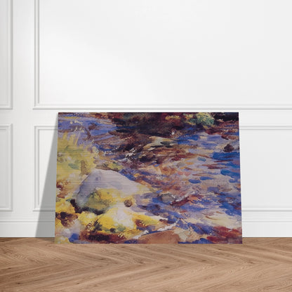 Reflections Rocks and Water - John Singer Sargent Brushed Aluminum Print - 70x100 cm / 28x40 inches | John Singer Sargent Aluminum Print | John Singer Sargent Prints