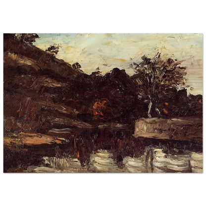 Bend in the River - Paul Cézanne Brushed Aluminum Print - 70x100 cm / 28x40 inches | Paul Cézanne Aluminum Print | Paul Cézanne Prints