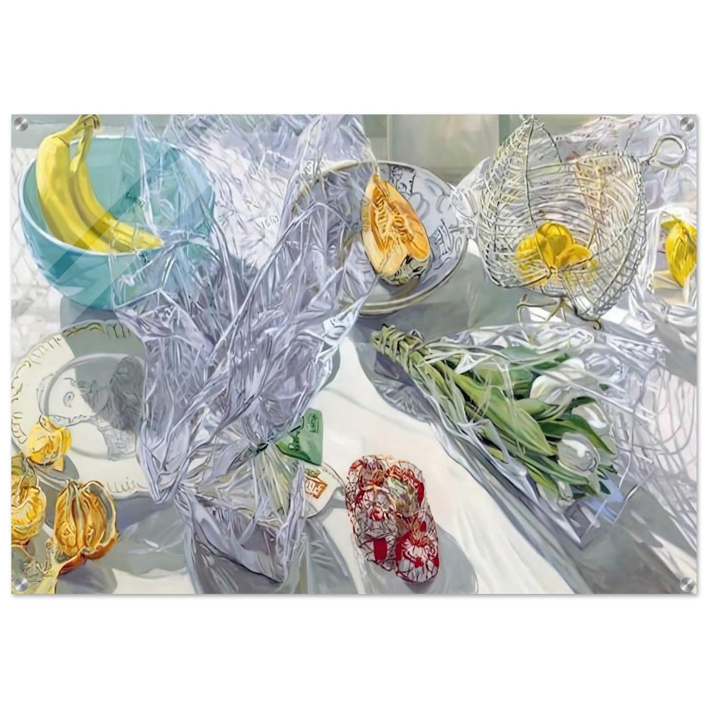 WHITE TULIPS 1999 - Janet Fish Acrylic Print - 70x100 cm / 28x40″ inches