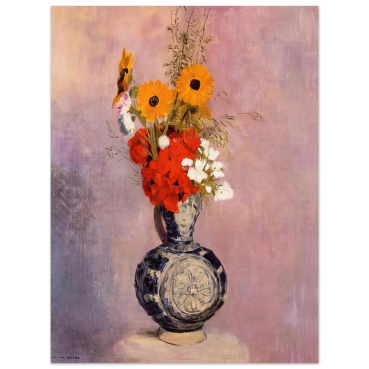 Odilon Redon - BOUQUET OF FLOWERS IN A BLUE VASE 2  75x100 cm / 30x40inches Fine Art Poster