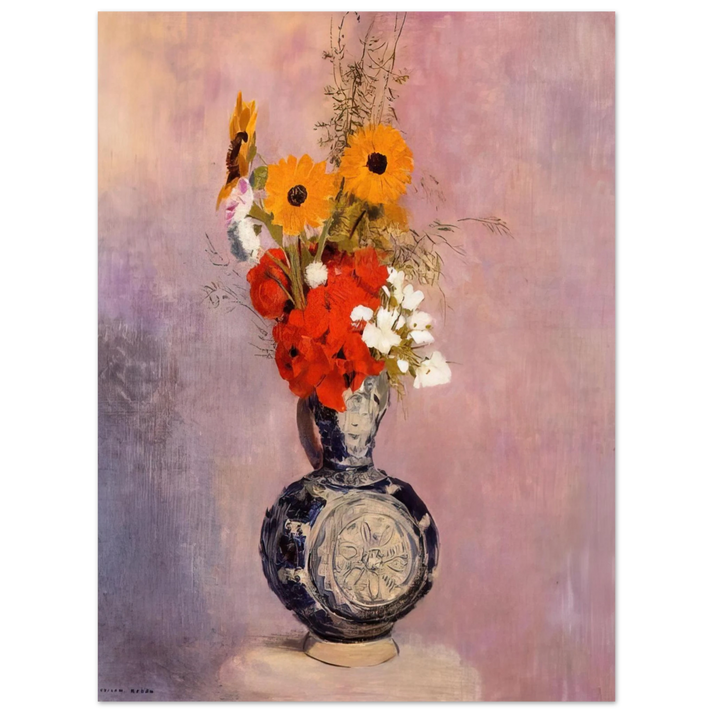 Odilon Redon - BOUQUET OF FLOWERS IN A BLUE VASE 2  75x100 cm / 30x40inches Fine Art Poster