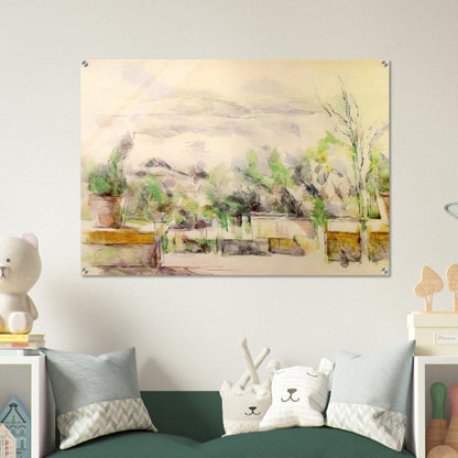 The Garden Terrace at Les Lauves - Paul Cézanne Acrylic Print - 70x100 cm / 28x40″ inches