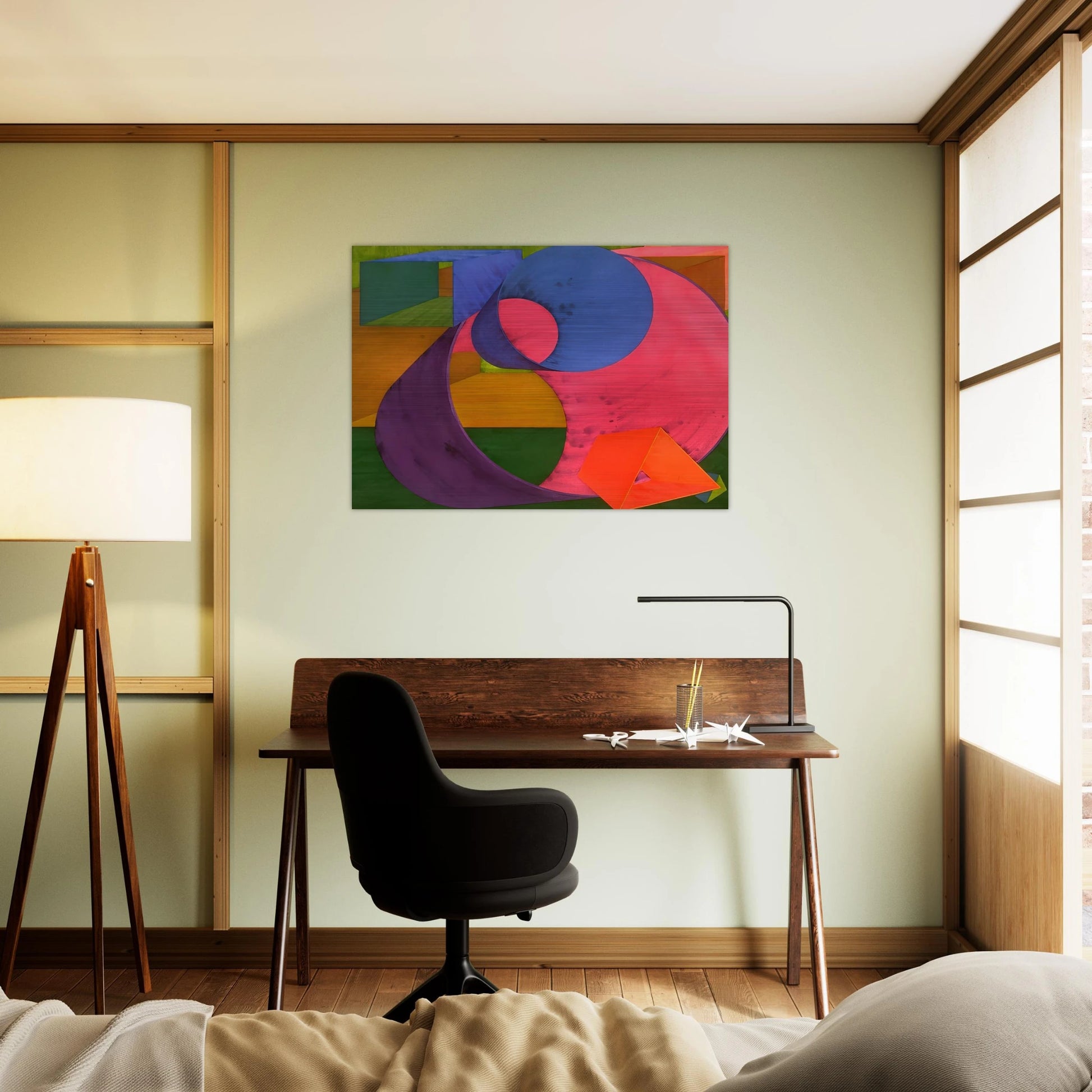 Indigo - Al Held Brushed Aluminum Print - 70x100 cm / 28x40 inches | Al Held Aluminum Print | Al Held Prints