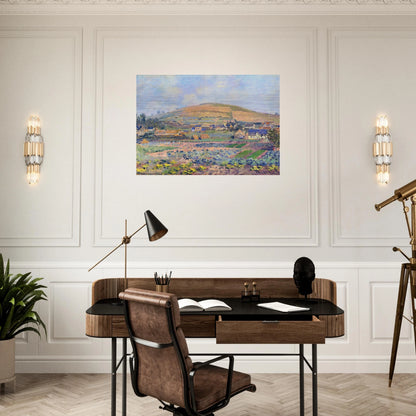 The Mount Riboudet in Rouen at Spring - claude monet Brushed Aluminum Print - 70x100 cm / 28x40 inches | claude monet Aluminum Print | claude monet Prints