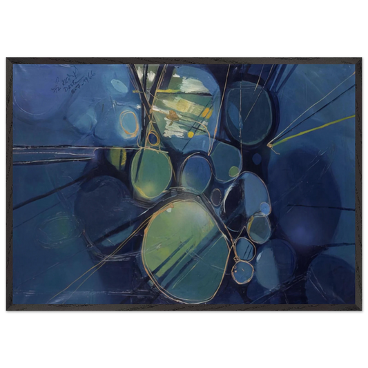 Green Abstract - 1966 - Gebre Kristos Desta 70x100 cm / 28x40 inches Framed Art Print – Black Wooden Frame