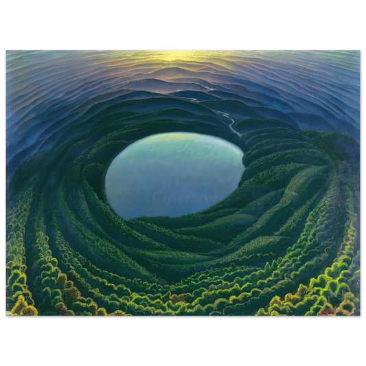 Gerardo Dottori - Lago umbro - 1942  75x100 cm / 30x40inches Fine Art Poster