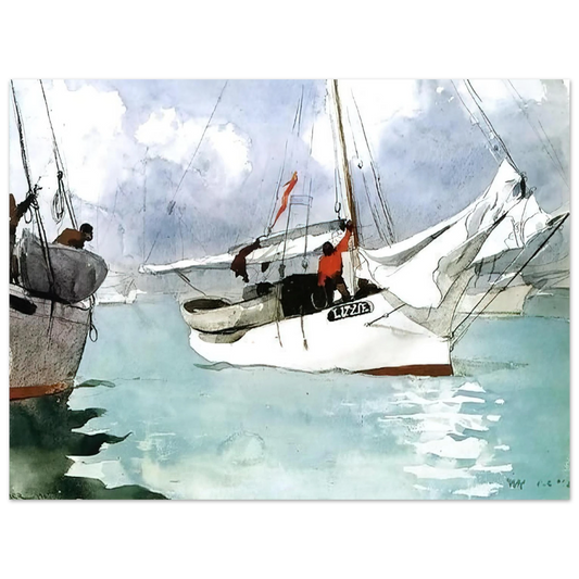 Winslow Homer - FISHING BOATS KEY WEST  75x100 cm / 30x40inches Fine Art Poster