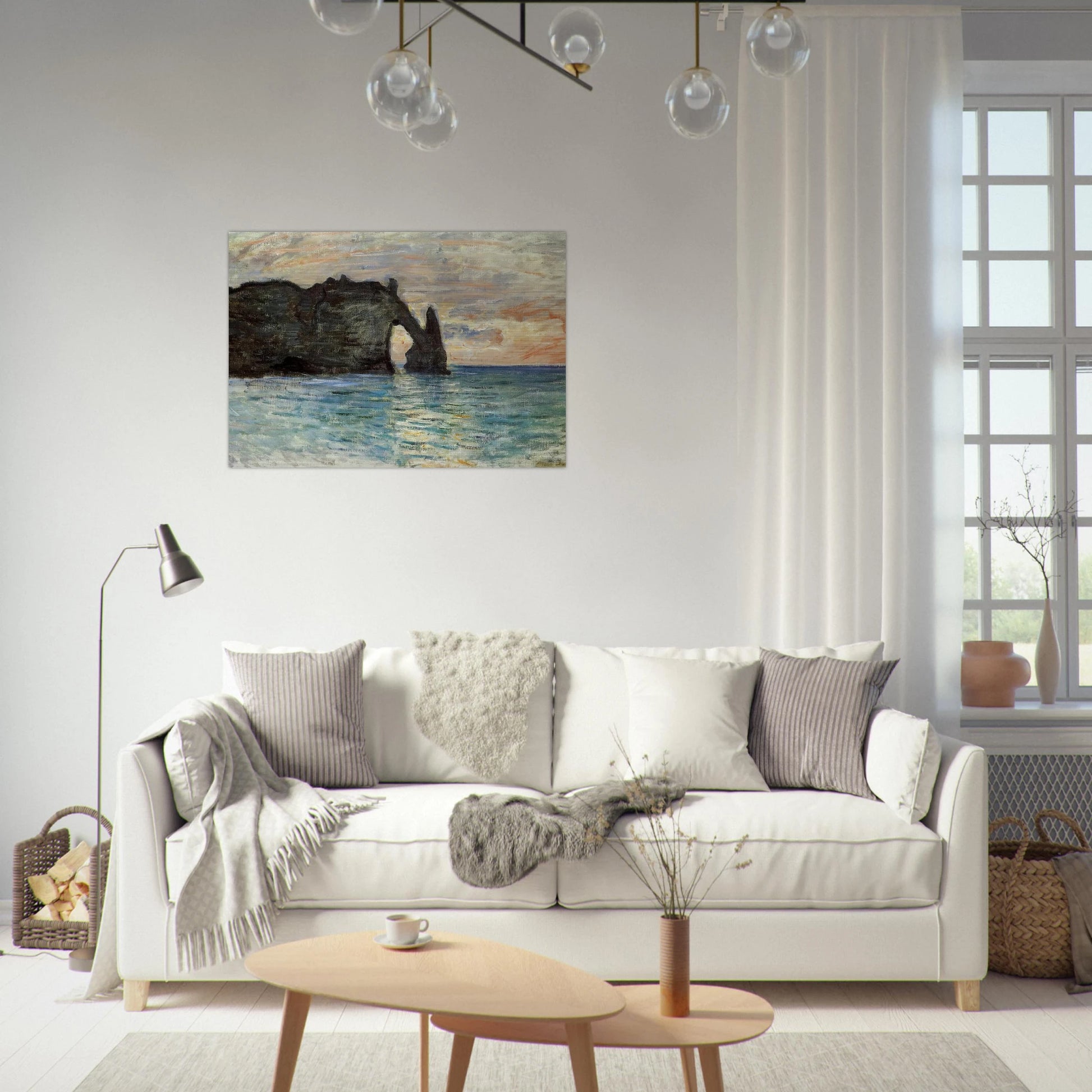 The Manneport, Cliff at Etretat - claude monet Brushed Aluminum Print - 70x100 cm / 28x40 inches | claude monet Aluminum Print | claude monet Prints