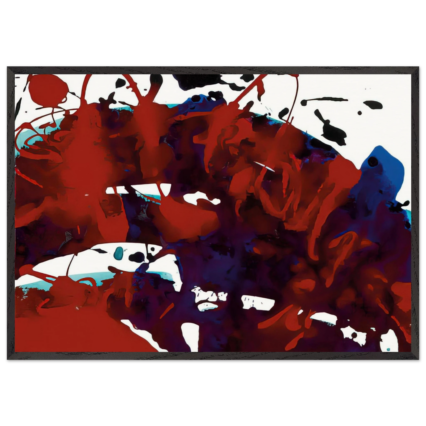 Untitled  SFP94-11  sff 1694  - Sam Francis 70x100 cm / 28x40 inches Framed Art Print – Black Wooden Frame
