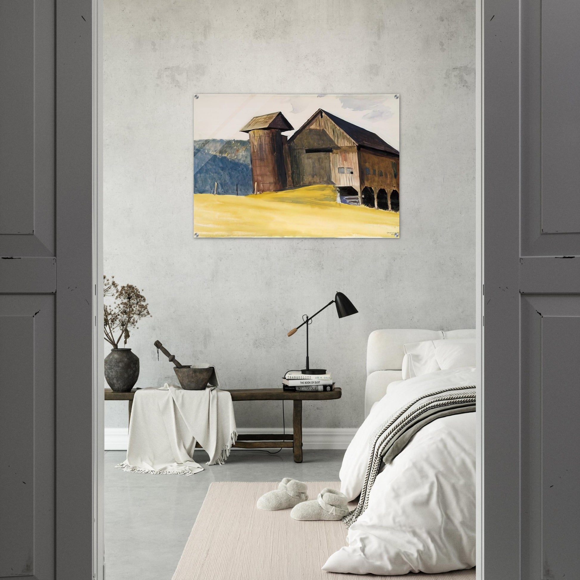 Barn and Silo, Vermont - Edward Hopper Acrylic Print - 70x100 cm / 28x40″ inches