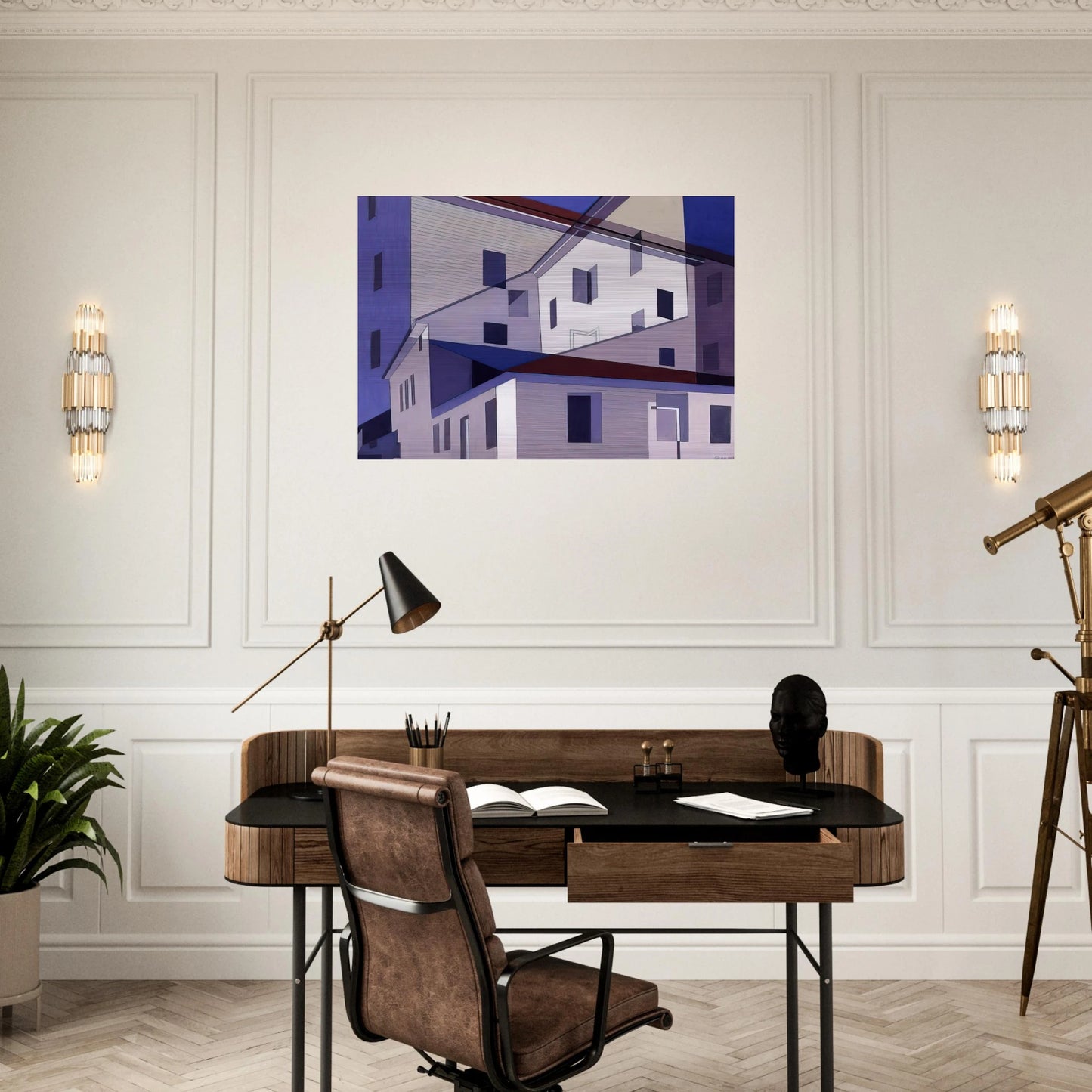 On A Shaker Theme #2 - Precisionism - Charles Sheeler Brushed Aluminum Print - 70x100 cm / 28x40 inches | Charles Sheeler Aluminum Print | Charles Sheeler Prints