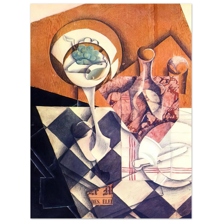 Juan Gris - FRUIT BOWL WITH BOTTLE 1914  75x100 cm / 30x40inches Fine Art Poster