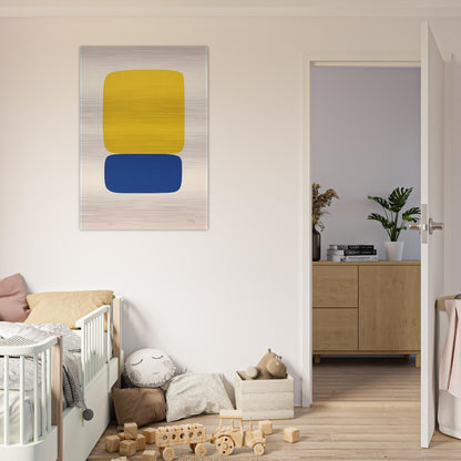 Yellow over Dark Blue - Ellsworth Kelly Brushed Aluminum Print - 70x100 cm / 28x40 inches | Ellsworth Kelly Aluminum Print | Ellsworth Kelly Prints