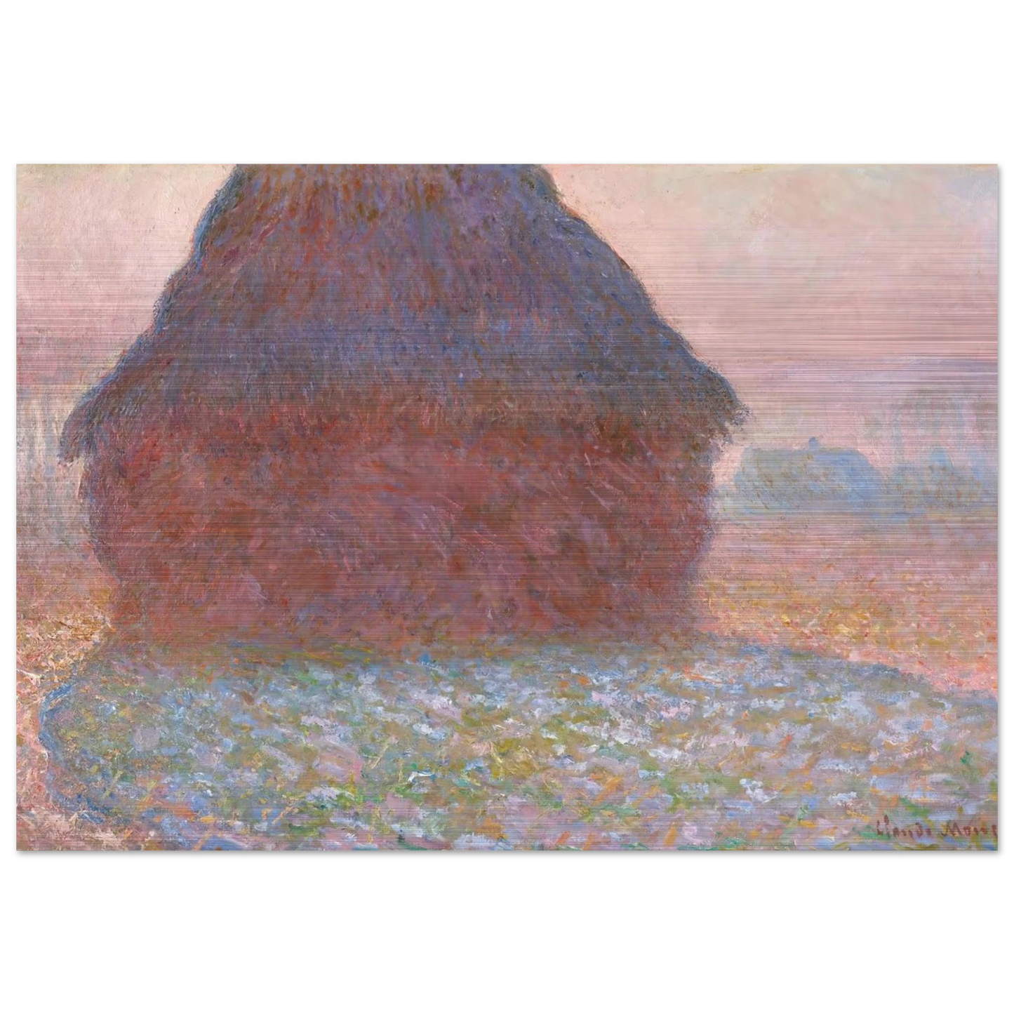 Grainstack in Sunshine - claude monet Brushed Aluminum Print - 70x100 cm / 28x40 inches | claude monet Aluminum Print | claude monet Prints