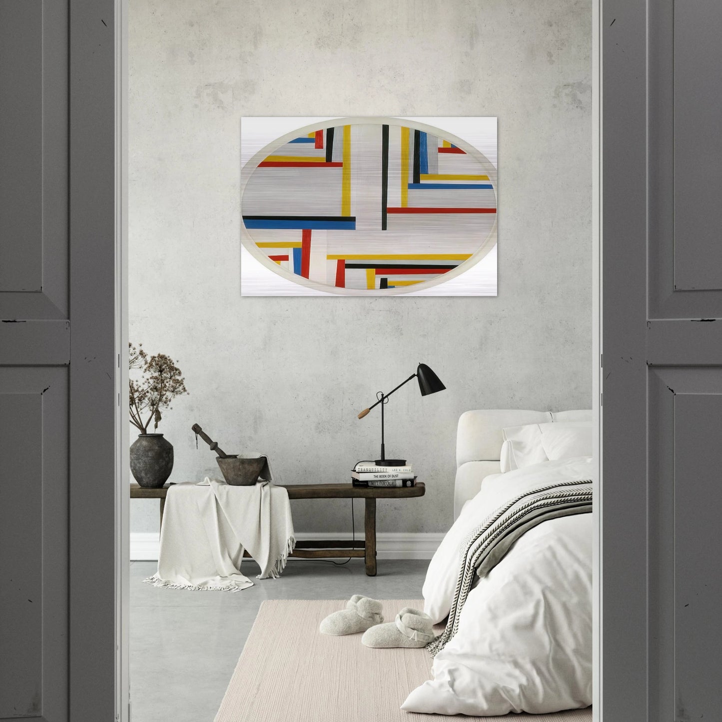 Relational painting, Tondo #4 - 1946 - Fritz Glarner Brushed Aluminum Print - 70x100 cm / 28x40 inches | Fritz Glarner Aluminum Print | Fritz Glarner Prints