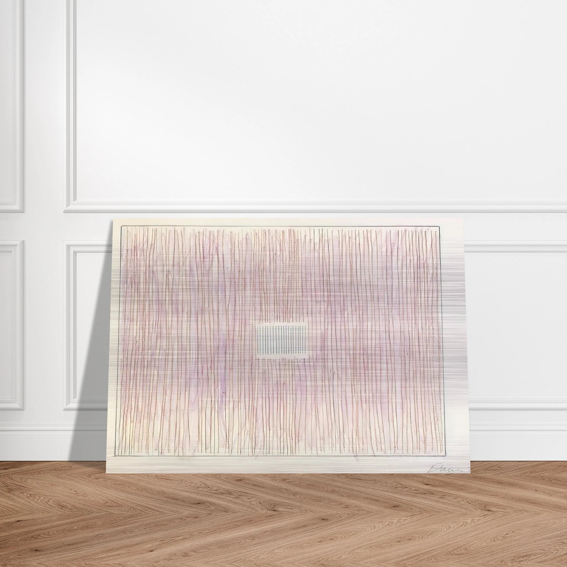 Untitled Pink Stripes-Gray Box - 1976 - Gene Davis Brushed Aluminum Print - 70x100 cm / 28x40 inches | Gene Davis Aluminum Print | Gene Davis Prints