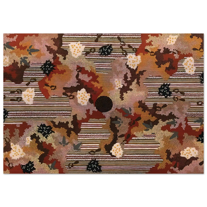 Wildflowers at Yabbierangu - 1991 - Clifford Possum Tjapaltjarri Brushed Aluminum Print - 70x100 cm / 28x40 inches | Clifford Possum Tjapaltjarri Aluminum Print | Clifford Possum Tjapaltjarri Prints