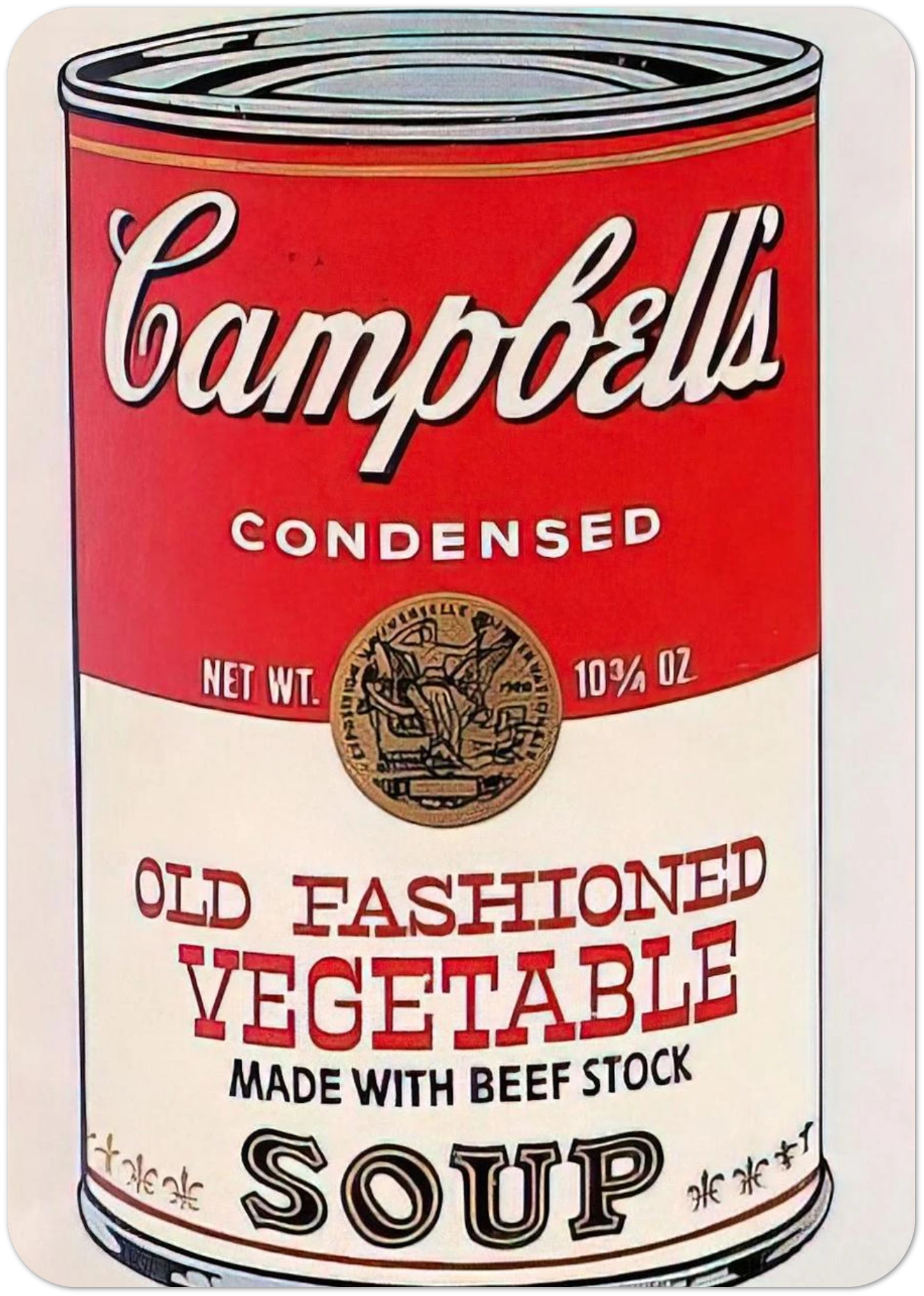 Campbell's Soup Can  Old Fashioned Vegetable  By Andy Warhol Pack of 10 Post Cards | Andy Warhol Post Cards | A6 (10.5 x 14.8 cm) - 4.1 x 5.8 inches