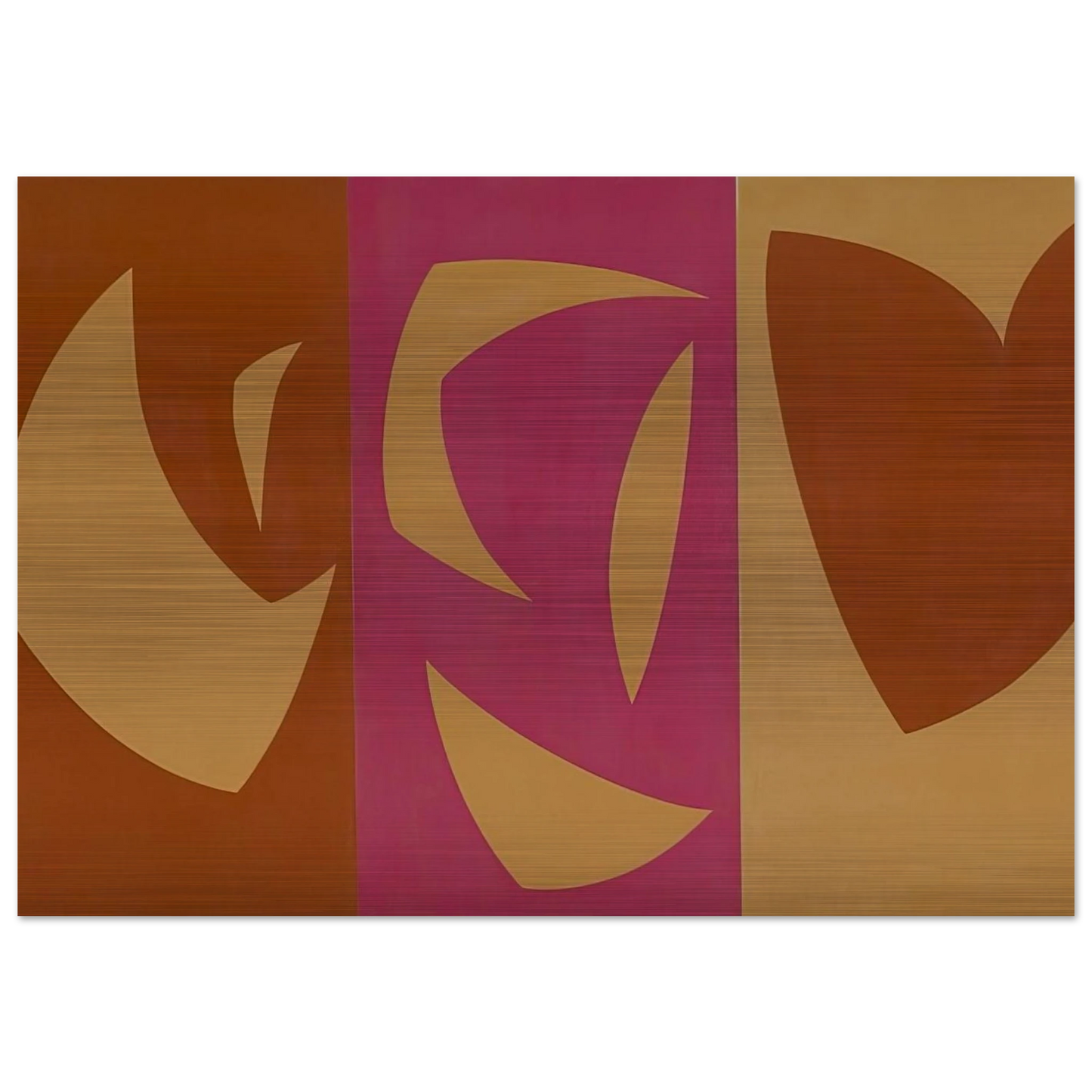 Triptyque ocre-violet-rouge - Fernand Leduc Brushed Aluminum Print - 70x100 cm / 28x40 inches | Fernand Leduc Aluminum Print | Fernand Leduc Prints
