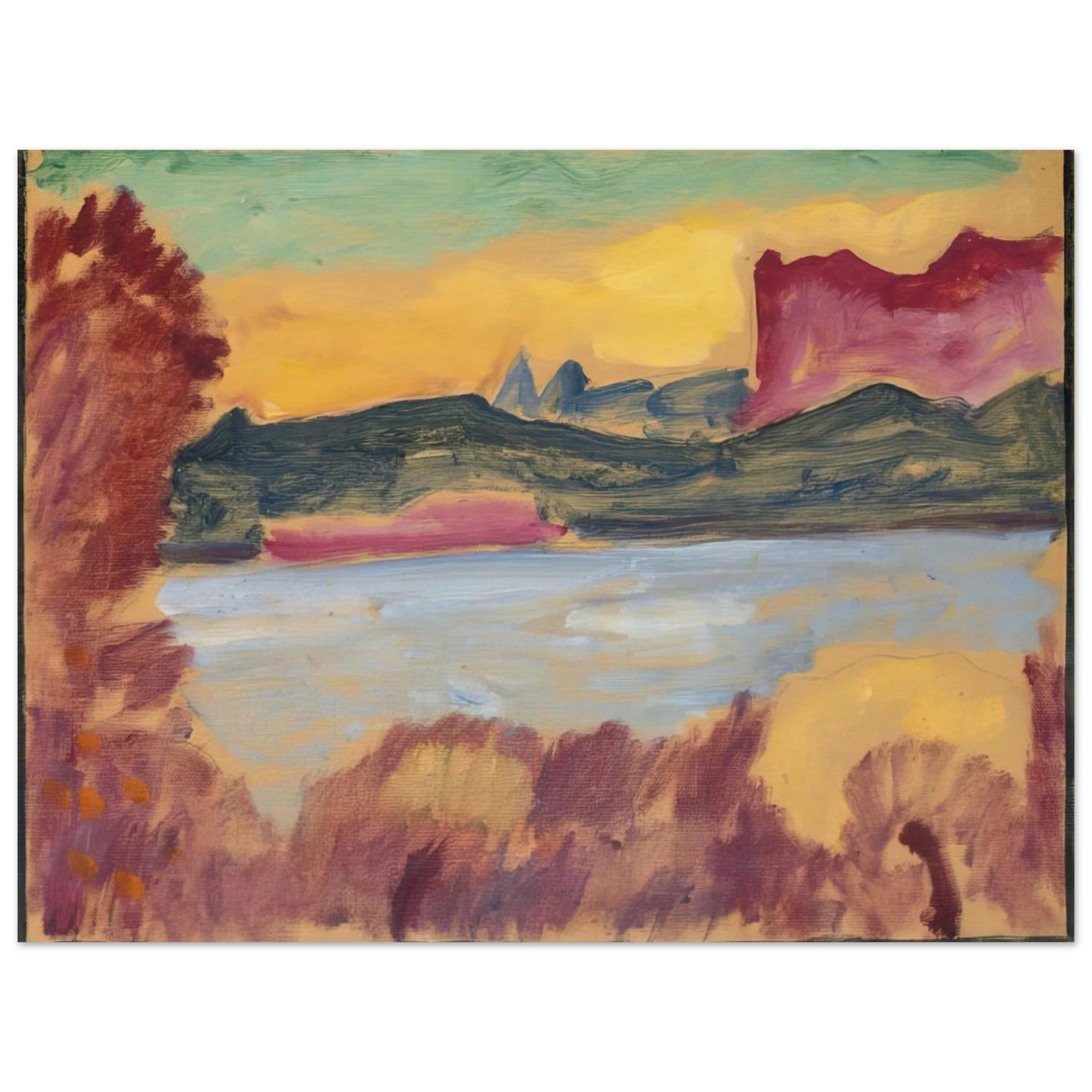 Alexej von Jawlensky - LANDSCHAFT GENFER SEE 1915  75x100 cm / 30x40inches Fine Art Poster