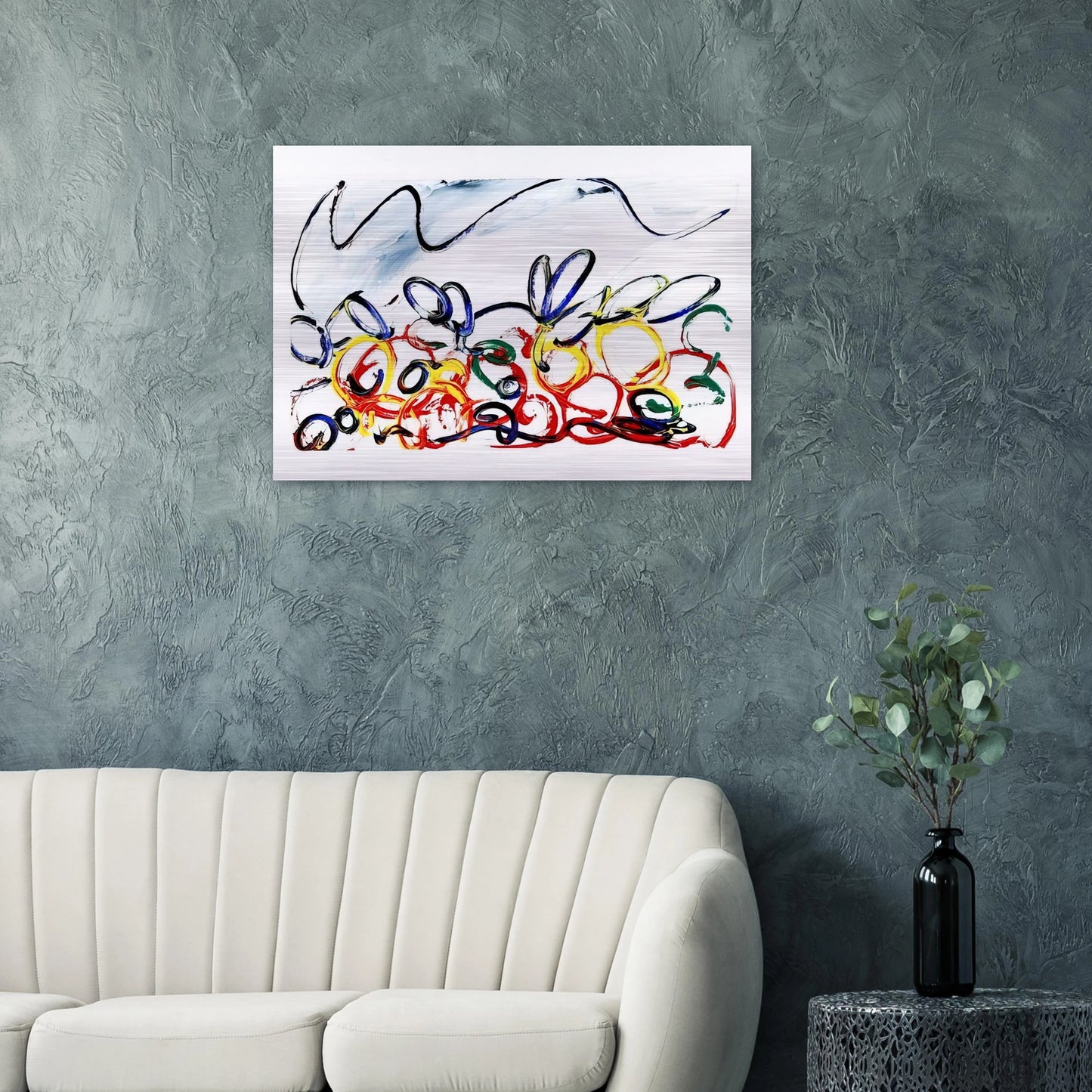 Acerbo - 1983 - Mario Schifano Brushed Aluminum Print - 70x100 cm / 28x40 inches | Mario Schifano Aluminum Print | Mario Schifano Prints