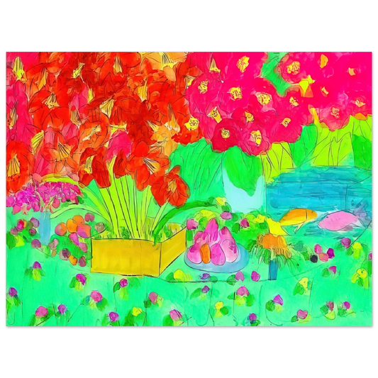 Walasse Ting - Rose Garden - 1990  75x100 cm / 30x40inches Fine Art Poster