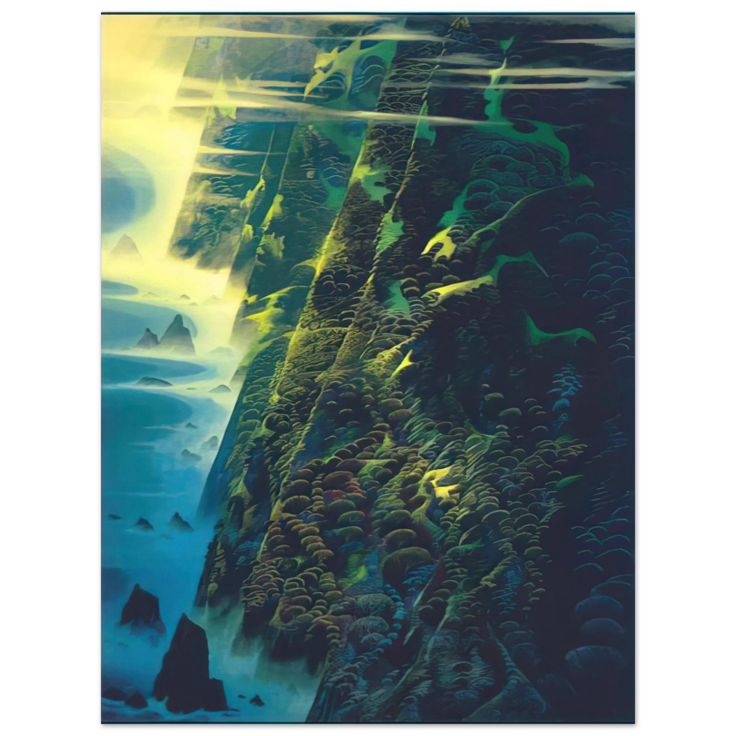 Eyvind Earle - Jeweled Cliffs  75x100 cm / 30x40inches Fine Art Poster
