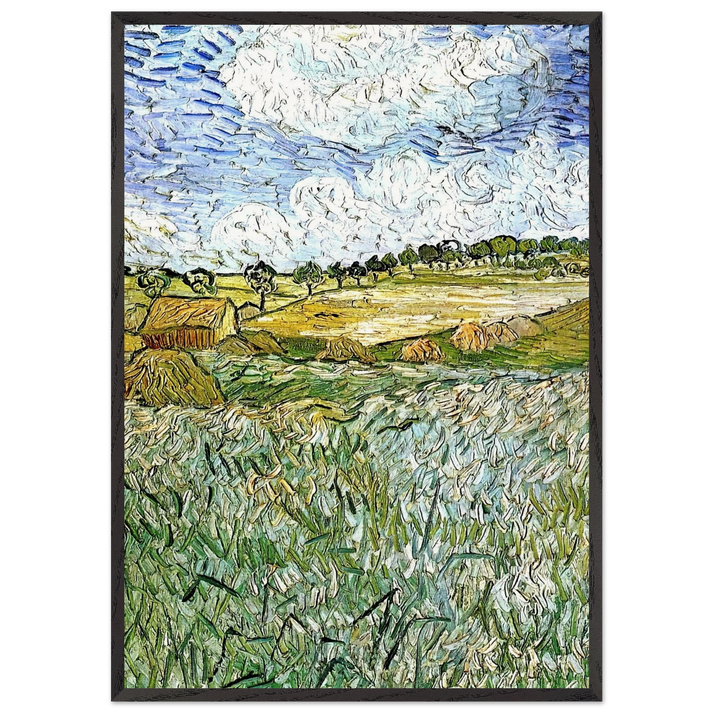 The Plain at Auvers - Vincent van Gogh 70x100 cm / 28x40 inches Framed Art Print – Black Wooden Frame