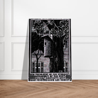 EMBLEMATA RETREAT - MC Escher Brushed Aluminum Print - 70x100 cm / 28x40 inches | MC Escher Aluminum Print | MC Escher Prints