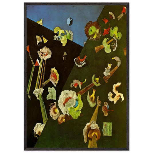 Snow Flowers - Max Ernst 70x100 cm / 28x40 inches Framed Art Print – Black Wooden Frame