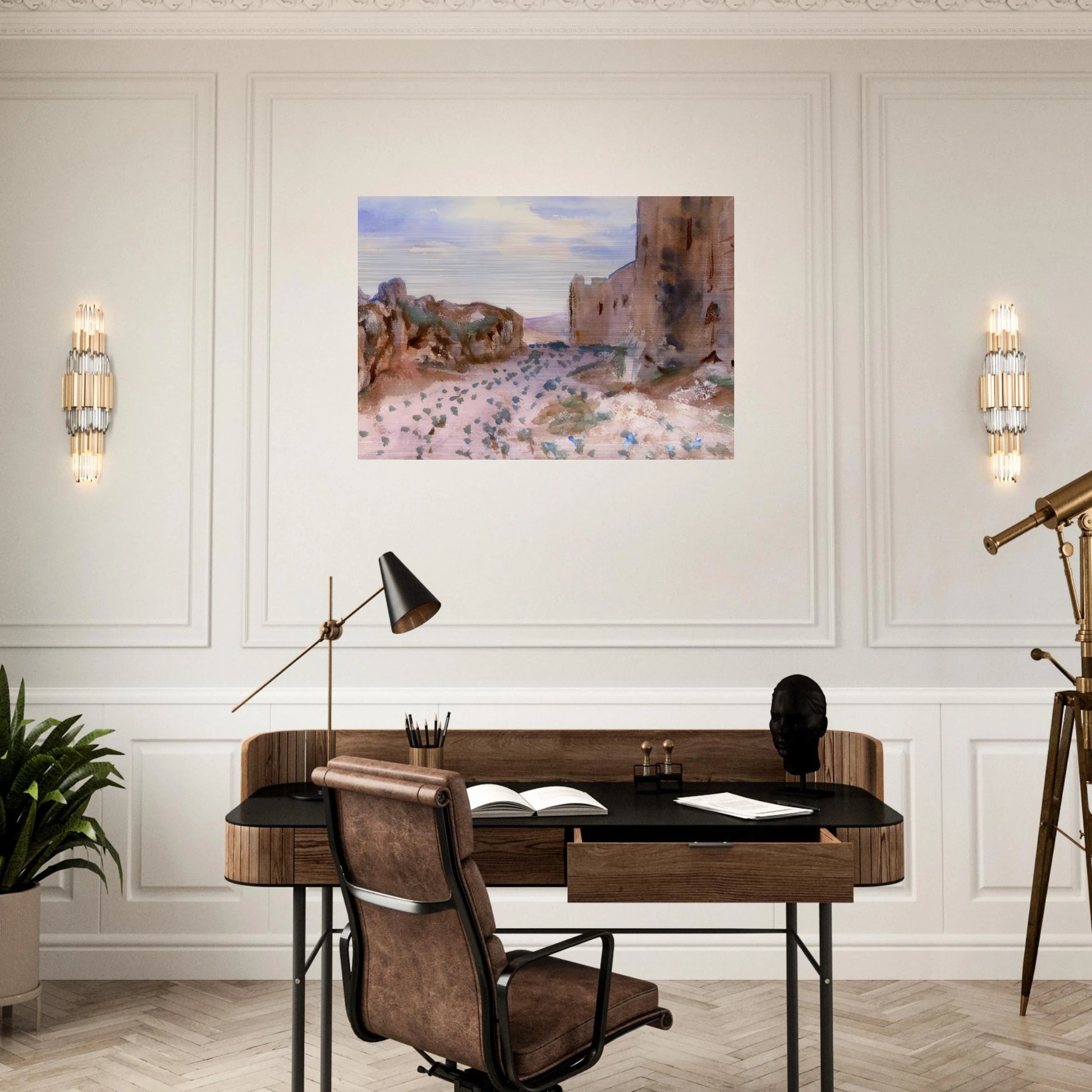 Fortress, Roads and Rocks - John Singer Sargent Brushed Aluminum Print - 70x100 cm / 28x40 inches | John Singer Sargent Aluminum Print | John Singer Sargent Prints