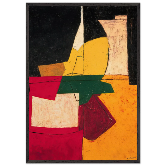 Composition abstraite aux traits - 1951 - Serge Poliakoff 70x100 cm / 28x40 inches Framed Art Print – Black Wooden Frame