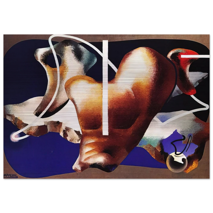 SUPERAMENTO TERRESTRE 1932 - Enrico Prampolini Brushed Aluminum Print - 70x100 cm / 28x40 inches | Enrico Prampolini Aluminum Print | Enrico Prampolini Prints