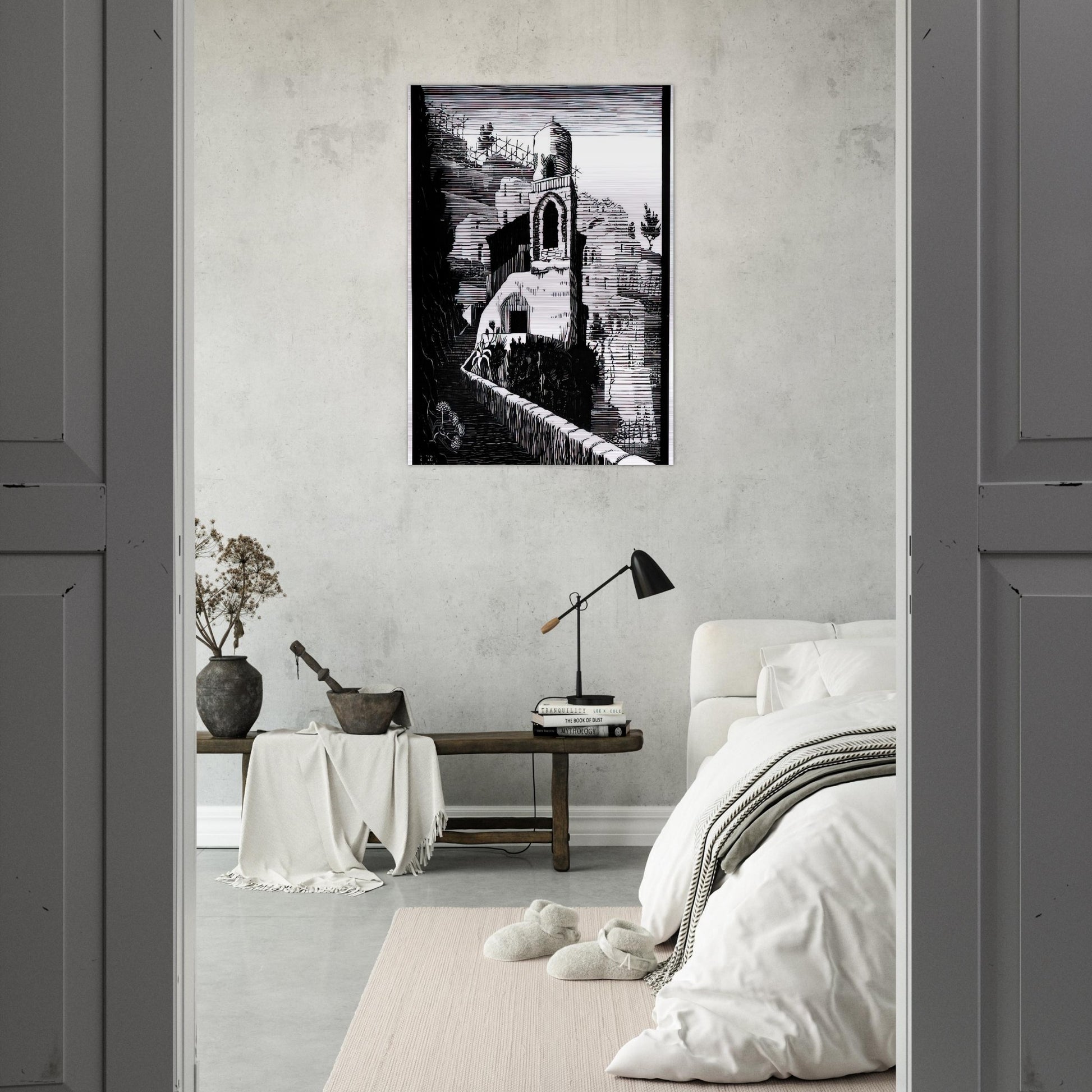 SAN GIOVANNI RAVELLO FEBRUARY 1932 1932 - MC Escher Brushed Aluminum Print - 70x100 cm / 28x40 inches | MC Escher Aluminum Print | MC Escher Prints