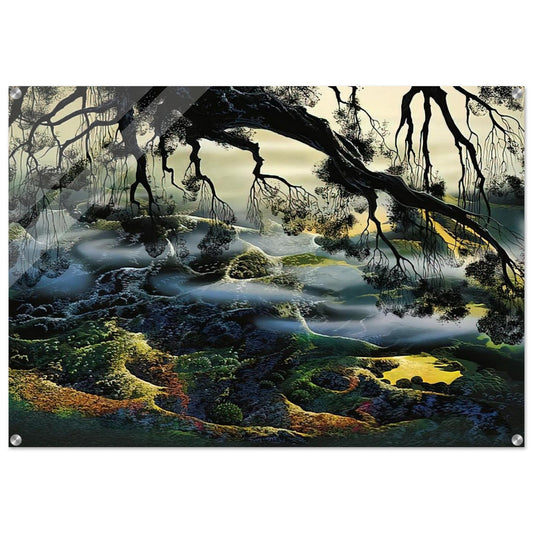 Fog Passes By - Eyvind Earle Acrylic Print - 70x100 cm / 28x40″ inches