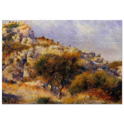 Rocks at l'Estaque - Pierre-Auguste Renoir Brushed Aluminum Print - 70x100 cm / 28x40 inches | Pierre-Auguste Renoir Aluminum Print | Pierre-Auguste Renoir Prints