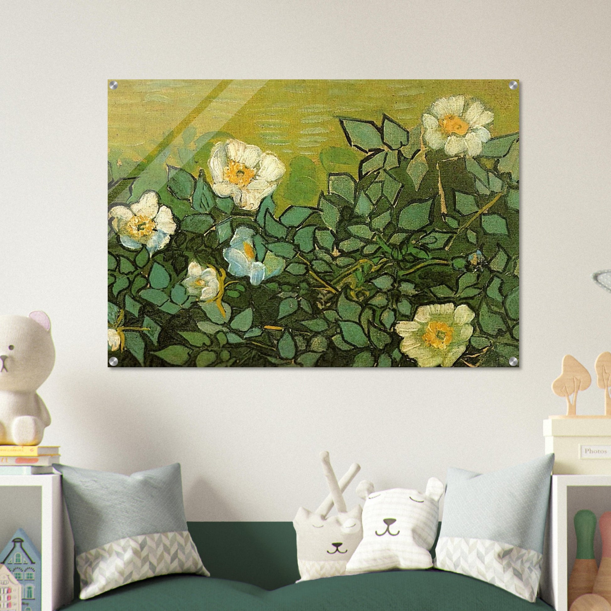 Wild Roses - Vincent van Gogh Acrylic Print - 70x100 cm / 28x40″ inches