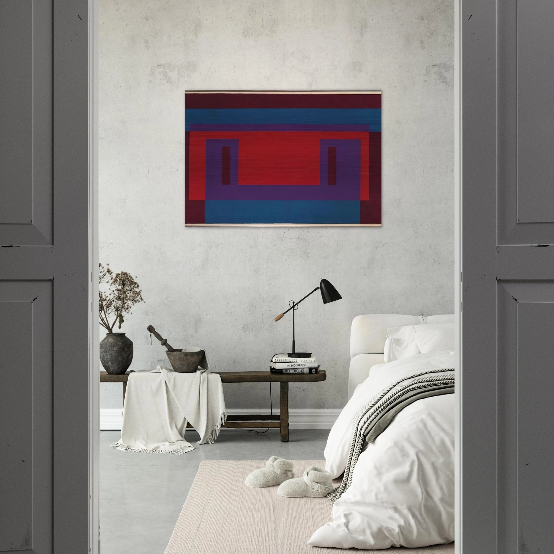 RED WALL 1956 - Josef Albers Brushed Aluminum Print - 70x100 cm / 28x40 inches | Josef Albers Aluminum Print | Josef Albers Prints