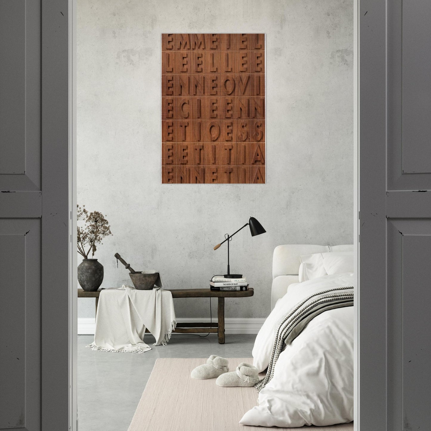 EMME I ELLE 1970 - Alighiero Boetti Brushed Aluminum Print - 70x100 cm / 28x40 inches | Alighiero Boetti Aluminum Print | Alighiero Boetti Prints