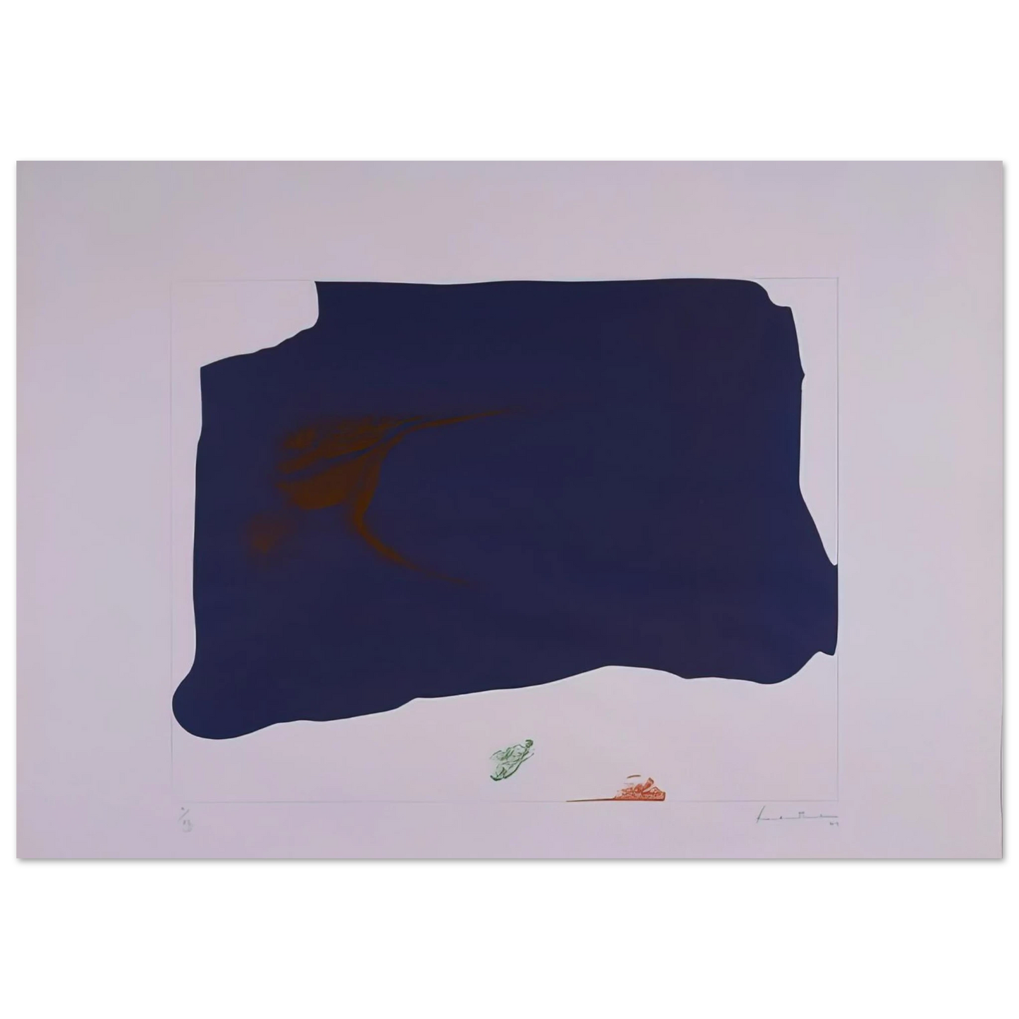 Helen Frankenthaler - Variation II on Mauve Corner - 1969 Wall art - 13x18 cm / 5x7 inches - Fine Art Poster-canvas - -