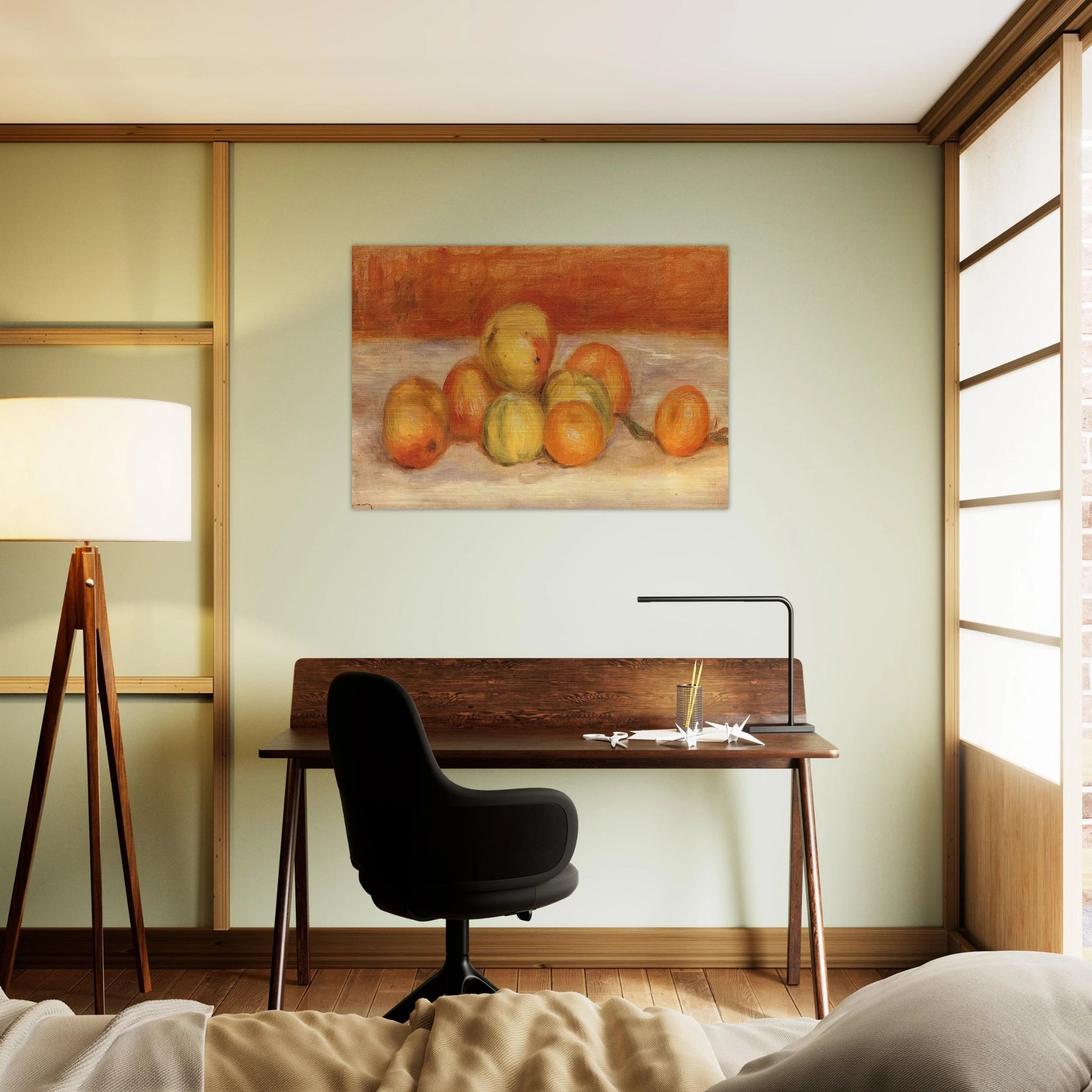 Apples and Manderines - Pierre-Auguste Renoir Brushed Aluminum Print - 70x100 cm / 28x40 inches | Pierre-Auguste Renoir Aluminum Print | Pierre-Auguste Renoir Prints