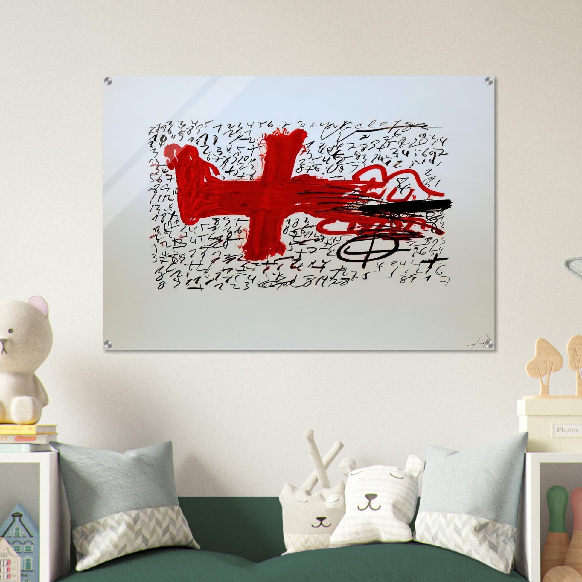 JAMBE ET CHIFFRES 1984 - Antoni Tapies Acrylic Print - 70x100 cm / 28x40″ inches